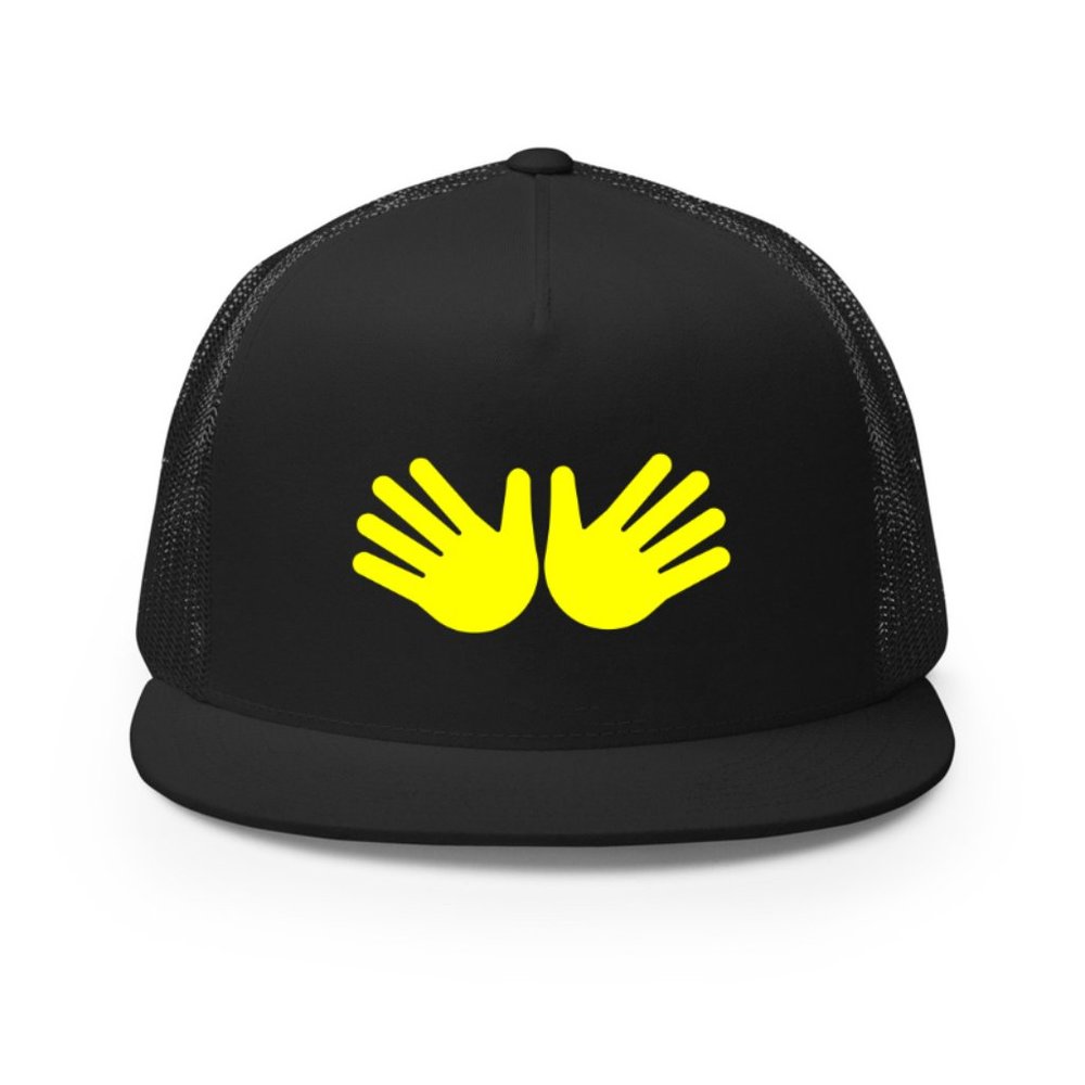 W Hands Trucker Hat, Funny, W Emoji